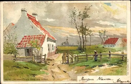 Künstler Litho Knokke Heist Westflandern, Maisonnettes dans les Dunes