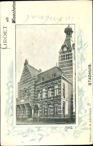 Passepartout Ak Winschoten Groningen Niederlande, Stadhuis