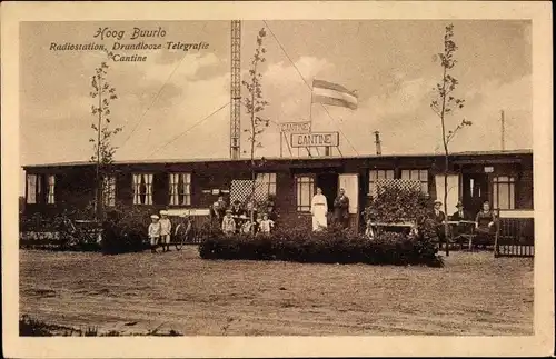 Ak Hoog Buurlo Gelderland, Radiostation, Draadlooze Telegrafie Cantine