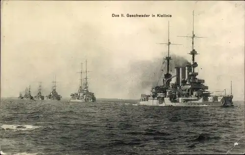 Ak Deutsche Kriegsschiffe, II. Geschwader in Kiellinie