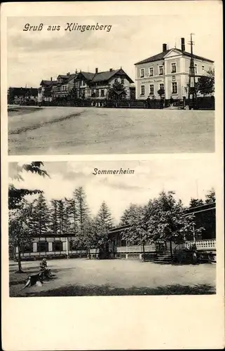 Ak Klingenberg im Erzgebirge Sachsen, Straßenpartie, Sommerheim