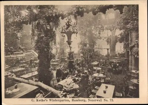 Ak Hamburg Mitte Neustadt, C. Kothe's Wintergarten, Neuerwall 72, Restaurant, um 1895