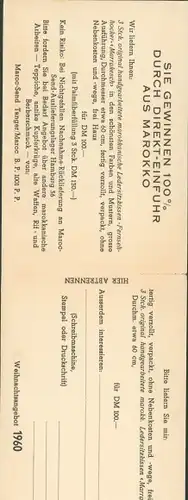 Klapp Ak Marokko, Weihnachtsangebot 1960, Weihnachtsgeschenke, Werbung