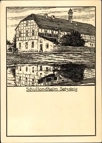 Künstler Ak Setzsteig Wiesenburg in der Mark, Schullandheim