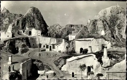 Ak Guadix Andalusien Spanien, Vista parcial de Cuevas