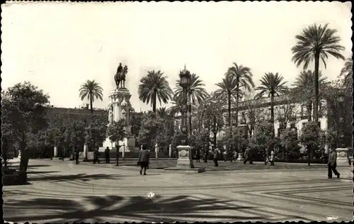 Ak Sevilla Andalusien, Plaza Nueva, Monumento al Rey San Fernando