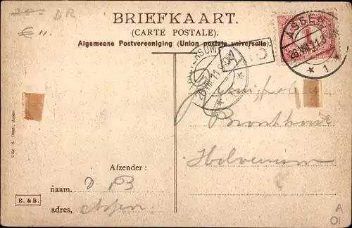 Ak Assen Drenthe Niederlande, Stationstraat