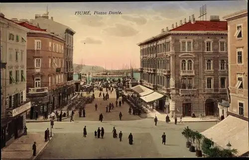 Ak Rijeka Fiume Kroatien, Piazza Dante