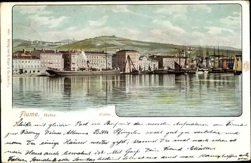 Ak Rijeka Fiume Kroatien, Hafen