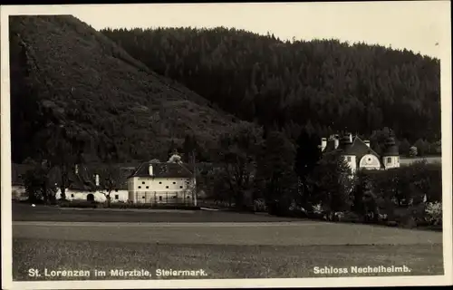 Ak Sankt Lorenzen am Wechsel Steiermark, Schloss Nechelheim
