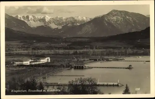 Ak Klagenfurt am Wörthersee Kärnten, Strandbad m. Koschutta