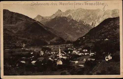 Ak Schruns in Vorarlberg, Ort im Tal