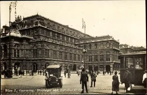 Ak Wien 1. Innere Stadt Österreich, Opernring, Staatsoper, Kürtnerstraße