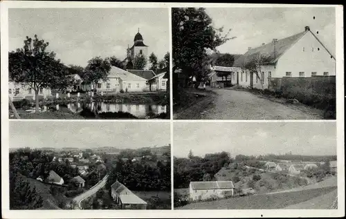 Ak Vrbatův Kostelec Region Pardubice, Ortsansichten