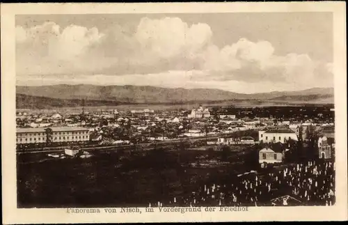 Ak Niš Nisch Serbien, Panorama, Friedhof