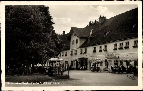 Ak Schäftlarn Oberbayern, Klosterbräustüberl, Isartal