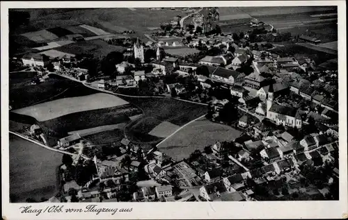 Ak Haag in Oberbayern, Luftaufnahme