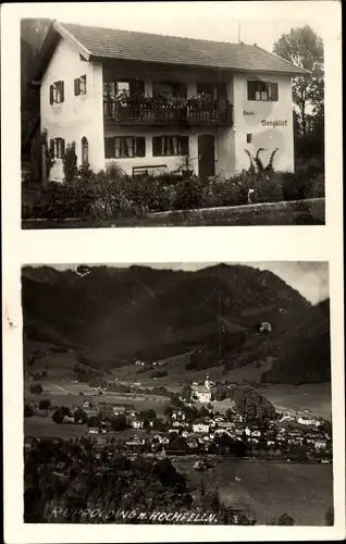 Ak Ruhpolding in Oberbayern, Gasthaus, Panorama vom Ort