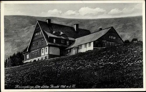 Ak Szklarska Poręba Schreiberhau Schlesien, Alte schlesische Baude, Schronisko Pod Łabskim Szczytem