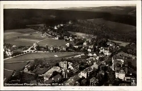 Ak Oberhof im Thüringer Wald, Fliegeraufnahme, Stadtpanorama, Klinke 11345