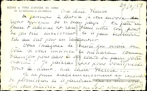 Ak Scenes et Types d'Afrique du Nord, Le Mehariste et son Mehara