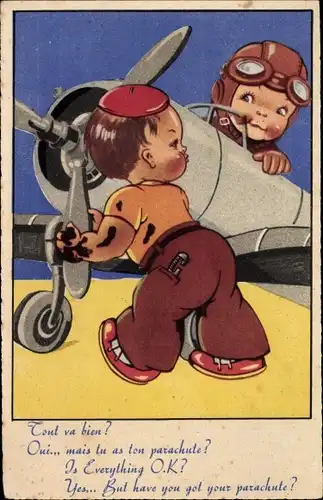 Ak Tou va bien, Oui, mais tu as ton Parachute, Fallschirm, Kampfflieger