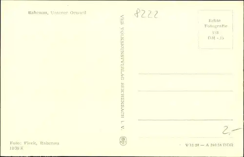 Ak Rabenau, Unterer Ortsteil