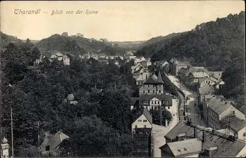 Ak Tharandt im Erzgebirge, Blick von der Ruine