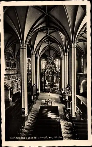 Ak Schneeberg im Erzgebirge, St. Wolfgang-Kirche, Inneres, Altar