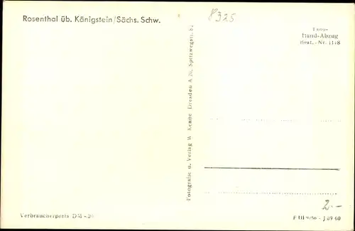 Ak Rosenthal Bielatal Sächsische Schweiz, Panorama