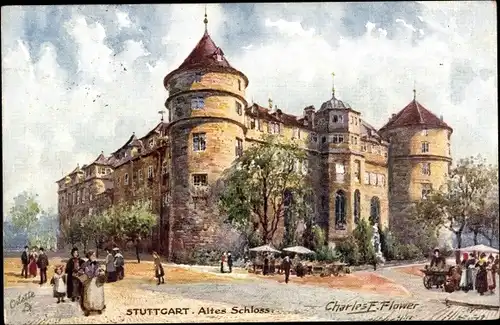 Künstler Ak Flower, Charles, Stuttgart, Altes Schloss, Tuck 653 B