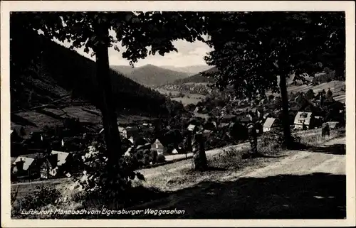 Ak Manebach Ilmenau in Thüringen, Panorama vom Elgersburger Weg gesehen