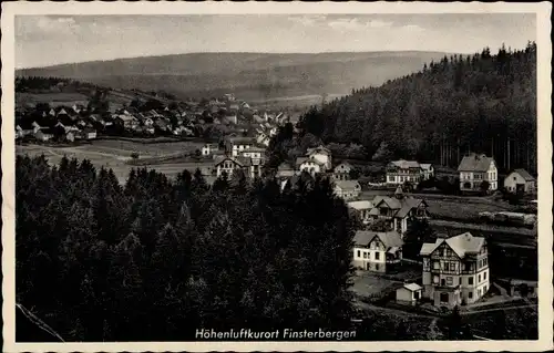 Ak Finsterbergen Friedrichroda Thüringen, Totalansicht vom Ort, Villen