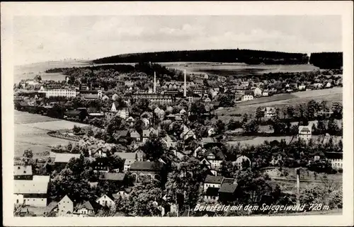 Ak Grünhain Beierfeld im Erzgebirge Sachsen, Panorama mit dem Spiegelwald