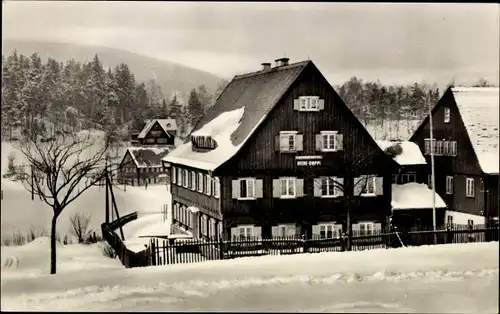 Ak Jonsdorf in Sachsen, Jugendherberge Hilde Coppi, Winter, Schnee