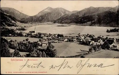 Ak Schliersee in Oberbayern, Panorama vom Rissbauer aus