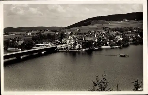 Ak Saalburg Ebersdorf in Thüringen, Am Stausee der Saaletalsperre, Brücke