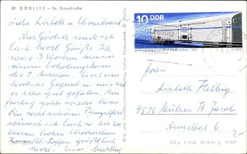 Ak Görlitz in der Lausitz, Ev. Kreuzkirche