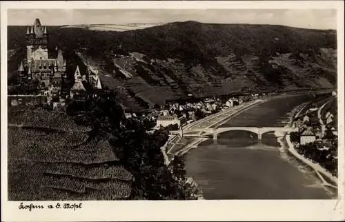 Ak Cochem an der Mosel, Panorama, Burg, Brücke