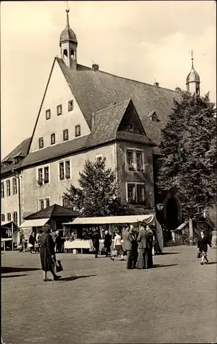 Ak Sömmerda in Thüringen, Rathaus, Marktstände