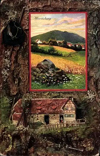 Präge Passepartout Ak Moritzberg Röthenbach an der Pegnitz, Panorama