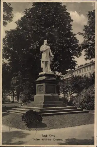 Ak Bad Ems an der Lahn, Kaiser-Wilhelm-Denkmal