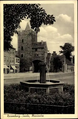 Ak Naumburg an der Saale, Marientor, Brunnen