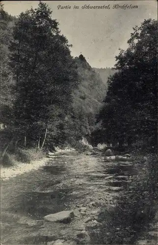 Ak Bad Blankenburg in Thüringen, Partie im Schwarzatal, Kirchfelsen