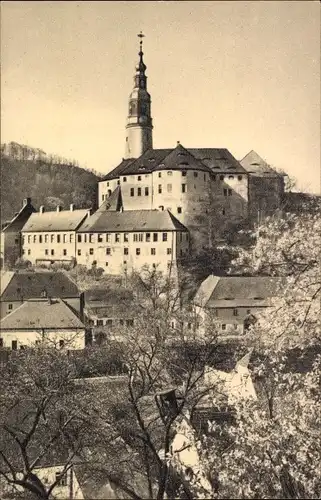 Ak Weesenstein Müglitztal in Sachsen, Schloss im Frühling