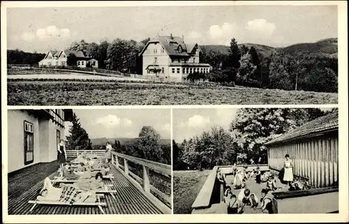 Ak Bad Sachsa im Harz, Kindergenesungsheim Warteberg, Dr. med. Rudolf Köbrich Erben, Terrasse