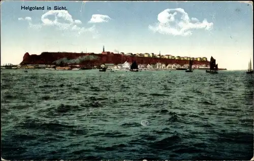 Ak Nordseeinsel Helgoland, Blick auf die Insel