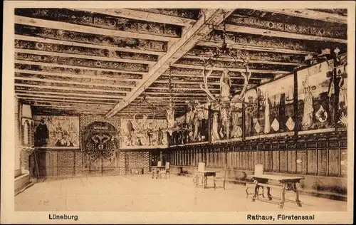 Ak Lüneburg in Niedersachsen, Rathaus, Fürstensaal, Innenansicht