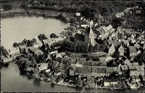 Ak Mölln im Herzogtum Lauenburg, Panorama, Luftbild