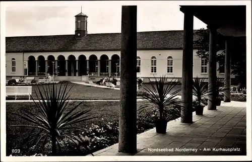 Ak Norderney Nordseebad, Partie am Kurhausplatz, Palmen